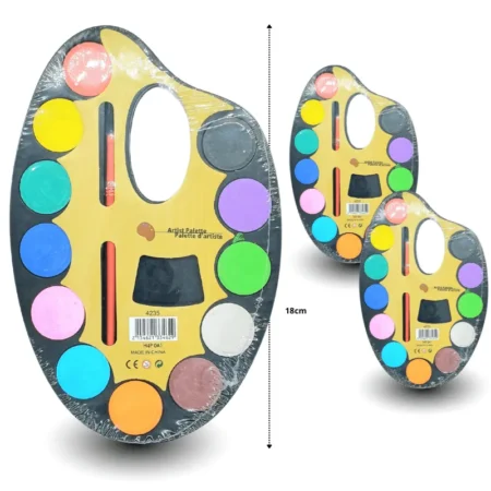 P - 157 acuarela en paleta 12 colores con pincel C/12 B6016