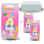 PA – 010 vela cumpleañera número 4 C12 MW853-1C-6