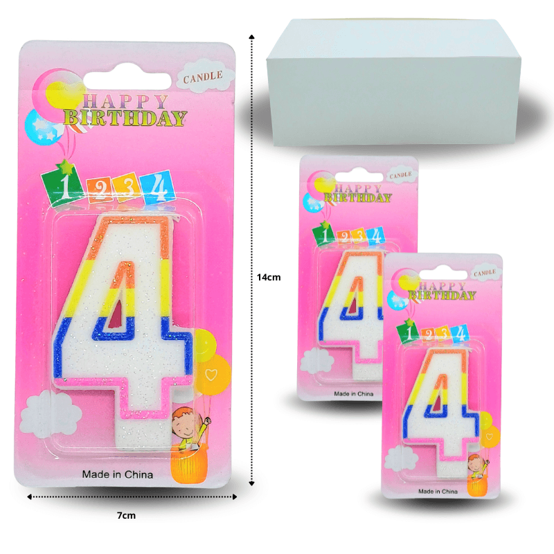 PA - 010 vela cumpleañera número 4 C12 MW853-1C-6