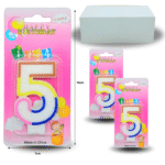 PA - 010 vela cumpleañera número 5 C/12 MW853-1C-6