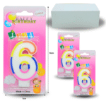 PA - 010 vela cumpleañera número 6 C/12 MW853-1C-6