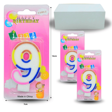 PA - 010 vela cumpleañera número 9 C/12 MW853-1C-6