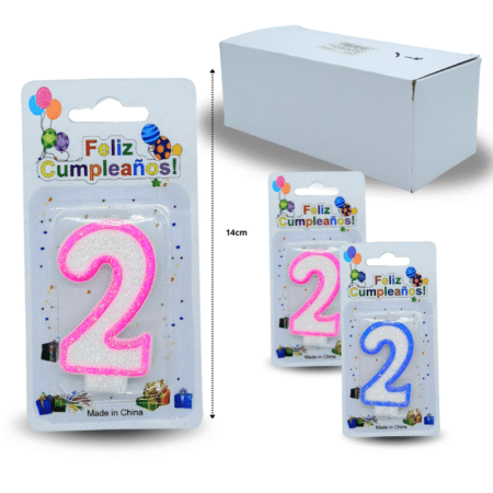 PA - 013 vela cumpleañera numero 2 C/12 F4226 o 4228 o 5505