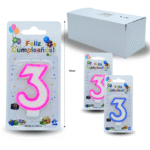 PA - 013 vela cumpleañera numero 3 C/12 F4226 o 4228 o 5505