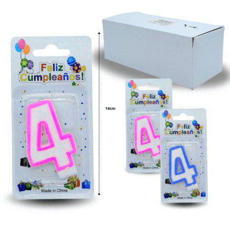 PA - 013 vela cumpleañera numero 4 C/12 F4226 o 4228 o 5505