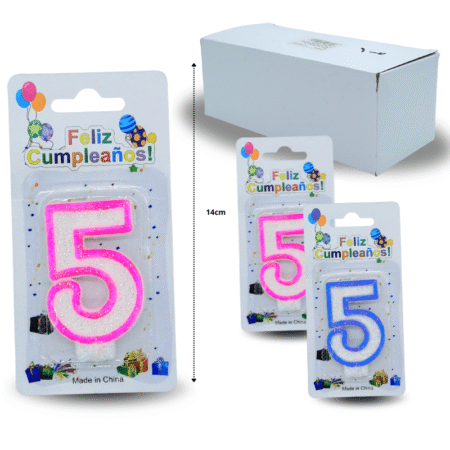 PA - 013 vela cumpleañera numero 5 C/12 F4226 o 4228 o 5505
