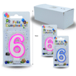 PA - 013 vela cumpleañera numero 6 C/12 F4226 o 4228 o 5505