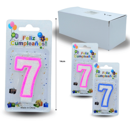 PA - 013 vela cumpleañera numero 7 C/12 F4226 o 4228 o 5505
