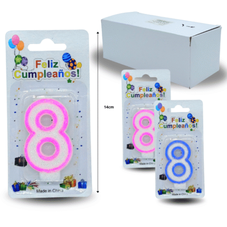 PA - 013 vela cumpleañera numero 8 C/12 F4226 o 4228 o 5505