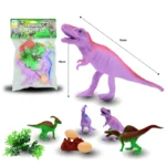 T - 025 juguete maqueta dinosaurios set 4 dinos piedra huevos y palmera C/1 TG-3540-9