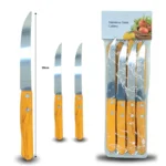 U - 010 cuchillo liso mango madera C/12 PB-2003A-1