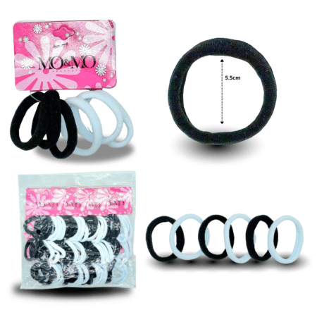 V - 014 liga licra blanca con negro 5.5cm C/12 MW164-6A-4