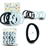 V - 029 liga licra set 6 pzas BLANCA Y NEGRA 6cm C/12 164-8A-3