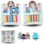 V - 082 liga licra mini 10pzas pico par moño y par de pinza piojito set 14pzas C/12 ZB-73