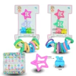 V - 083 liga licra mini 10pzas cuca par estrella y pinza par piojo set 14 pzas C/12 ZF-14