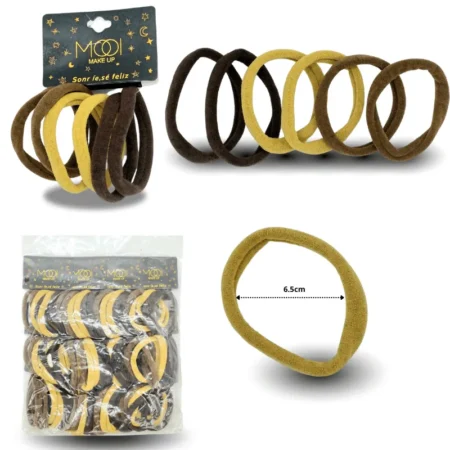 V - 148 liga licra 6.5cm colores tierra set 6 pzas C/12 75054-BK