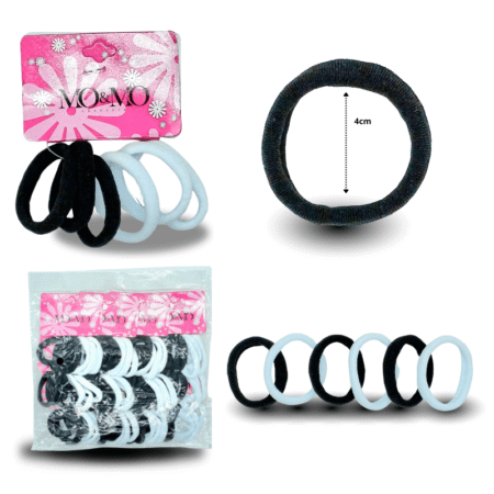 V - 280 liga licra colores blanco y negro 4cm C/12 MW164-6A-2