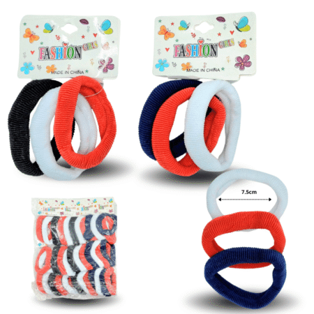 V - 458 liga textil  corrugada 7.5cm escolar set 3 pzas C/12 G6517