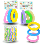 V - 458 liga textil  corrugada 7.5cm pastel set 3 pzas C/12 G6517