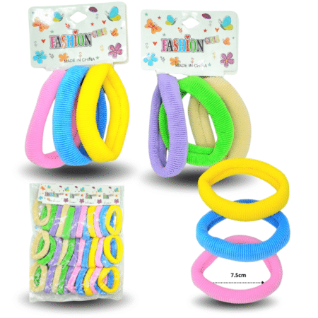 V - 458 liga textil  corrugada 7.5cm pastel set 3 pzas C/12 G6517