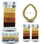 V - 551 liga licra de colores tierra en cartón set 12 pzas C/12 G6516