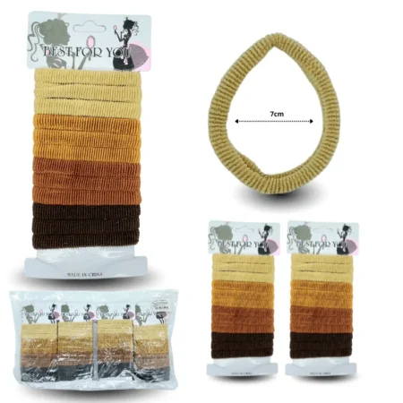 V - 551 liga licra de colores tierra en cartón set 12 pzas C/12 G6516