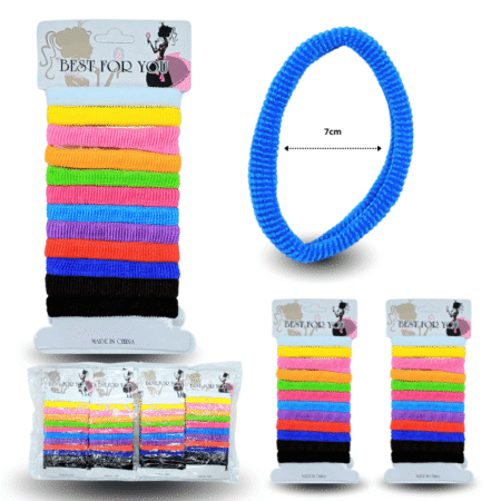 V - 551 liga licra de colores vibrantes en cartón set 12 pzas C/12 G6516