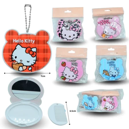 Z - 007 espejo kitty con peine y cadena C/12 Q-136 o 1161