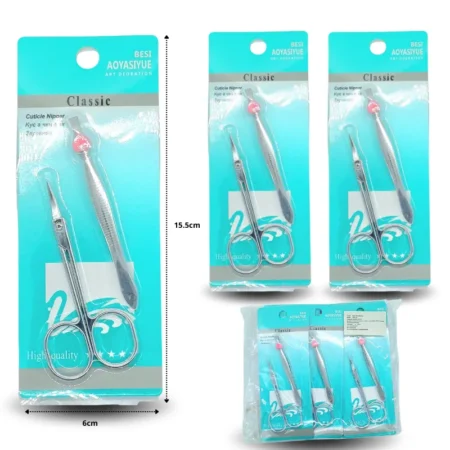 Z - 032 tijera bigotera con pinza saca ceja set 2 pzas C/12 ZE-128