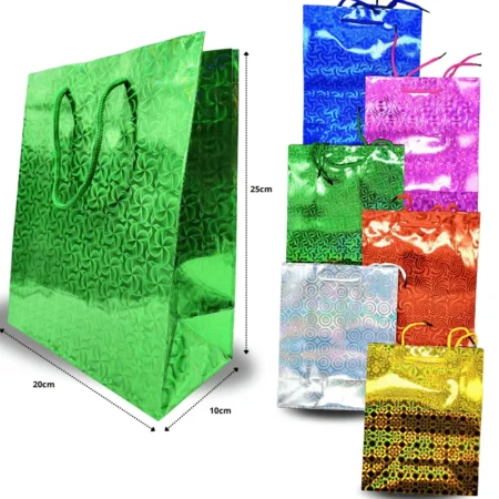 B - 011 bolsa de regalo acabado metálico colores surtidos 20X25cm C/12  MW1252-1C-4