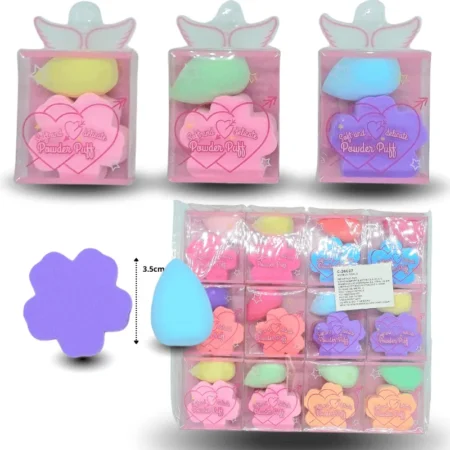 C - 084 esponja cosmética flor y bombon mini set 2 pzas C/12 26C27