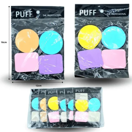 C - 086 esponja cosmética plana set 4 pzas  C/12 26D24