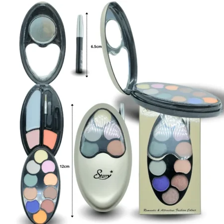 C - 139 sombra para ojos con espejo blush cremoso aplicadores y delineador caja dorada C/12 0260