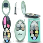 C - 139 sombra para ojos con espejo blush cremoso aplicadores y delineador caja verde C/12 0260-6