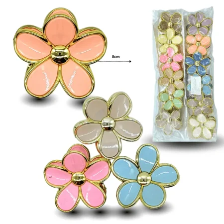 F - 032 pinza flor orilla metálica C/12  A-93