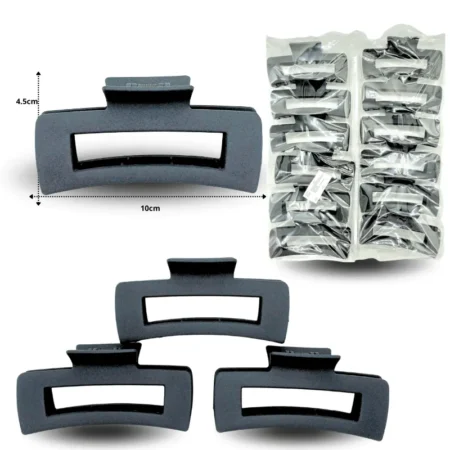 F - 038 pinza rectangular hueca mate negra 10cm C/12 FJ-6002H