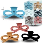 F - 047 pinza moño tipo listón mate 11cm colores surtidos C/12 FJ-12