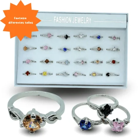 I - 001 anillo solitario colores C/24 HT-4011
