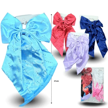J - 023 pico moño coquette satin con brillos C/12 HT-3611