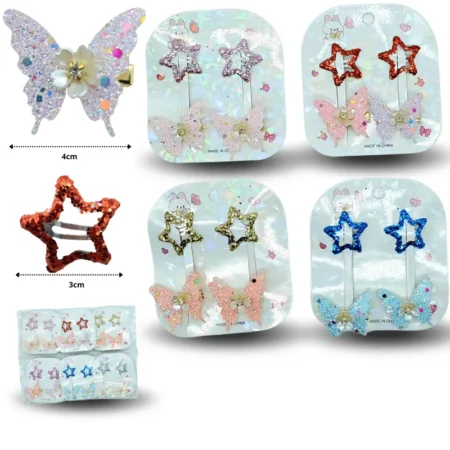 J - 066 pico mariposa azúcar y cuca estrella  set 4 pzas C/12 26C77