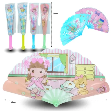 O - 015 abanico plastico decorado C/12 4172 o 73 o 74