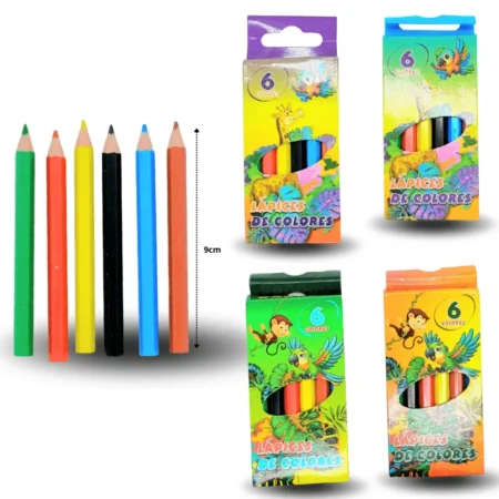 P - 014 lápiz de color corto 6pzas C/24 B0010