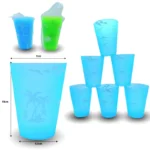 Q - 017 vaso plastico decorado set 6 pzas C/1 DA-C25316