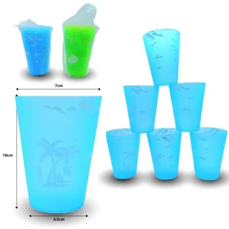 Q - 017 vaso plastico decorado set 6 pzas C/1 DA-C25316