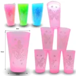 Q - 018 vaso plastico decorado set 6 pzas C/1 DA-C25321