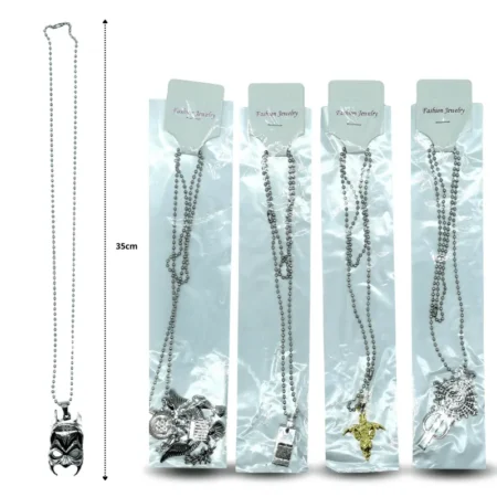 S - 005 collar acero inoxidable con dije C/12  HT-3892