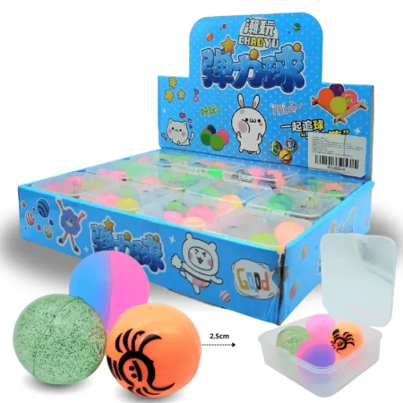 T - 003 pelota super rebote en caja set 4 pzas C/24 R58B-4