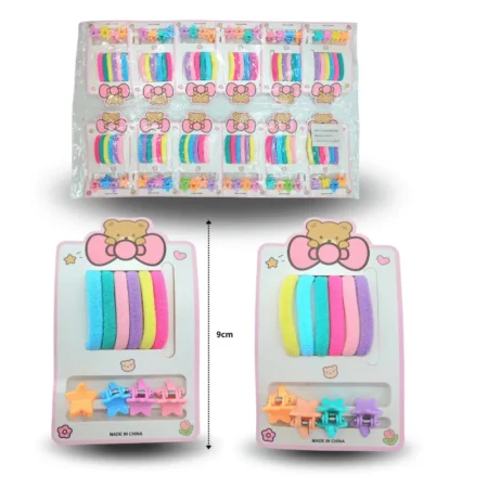 V - 030 liga licra 6 pzas con pinza piojito set 10 pzas C/12 25U-93