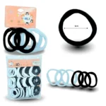 V - 038 liga licra grande COLORES BLANCO Y NEGRO 6cm set 6pzas C/12 YY65NC