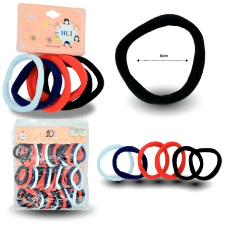 V - 038 liga licra grande COLORES ESCOLARES 6cm set 6pzas C/12 YY65NC